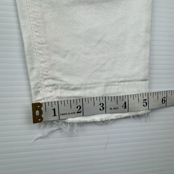 Old Navy Rockstar Super Skinny Jeans Size 10 White Mid Rise Distressed Raw Hem - Picture 9 of 9